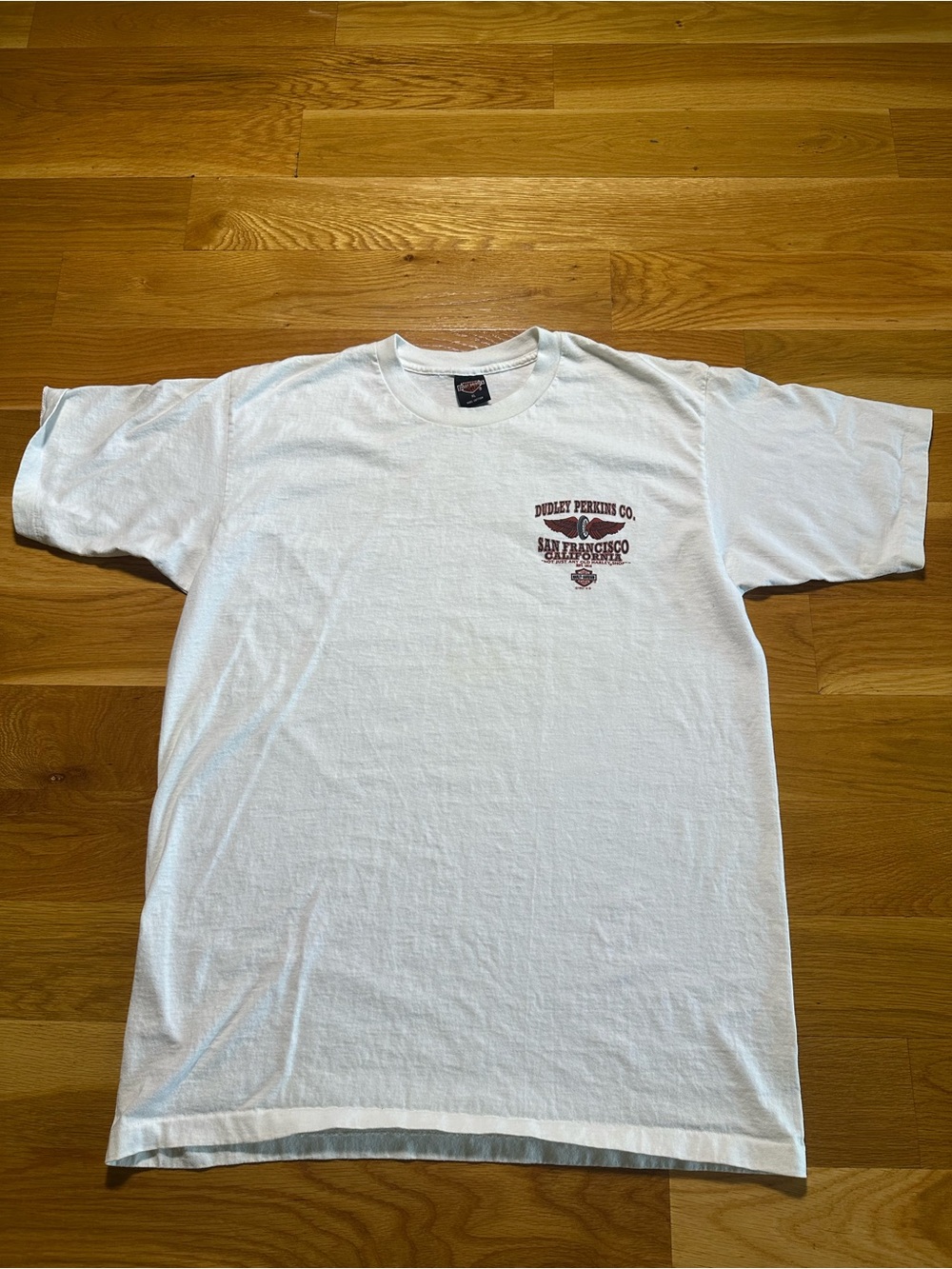 Harley-Davidson White Short Sleeve Tee with Red Chest Graphic